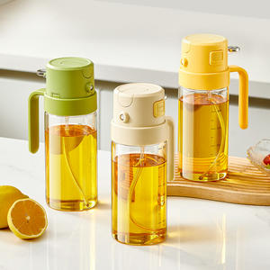 Bouteille Huile 500ml 2 en 1 Verseur Vaporisateur Interrupteur Une Main Bocal Sauce Verre Borosilicate pour Cuisine Salade - Product Image 6