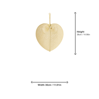 Autocollant mural en feuilles de palmier tissées à la main, forme de cœur, décoration bohème, écologique, Art déco, ornement suspendu, vente en gros OEM