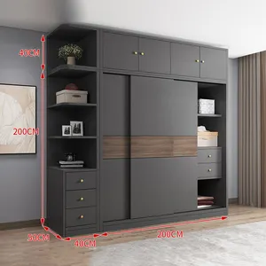 Armario de pared portátil multiusos, mueble de dormitorio, 200cm, precio de fábrica