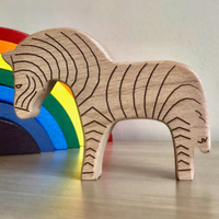 Jouets en bois d'animaux de la savane, animaux en bois faits à la main pour les tout-petits, jouets pour enfants, lion en bois, girafe, rhinocéros, 2 éléphants, zèbre