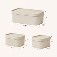 Boîte de rangement en carton cannelé ivoire de luxe personnalisée avec couvercles en cuir, robuste et empilable pour un rangement efficace