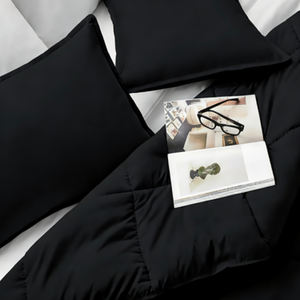 シンプルスタイル3点セット ポリエステル詰め物掛け布団セット 低刺激性ソフト寝具セット、洗濯機洗い可能、カスタムロゴ入り - Product Image 3