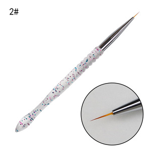 3Pcs Glitter Handle Nylon Nail Art Brush Set <b>Plastic</b> Liner Painting Pens for Gel <b>Polish</b> Line Drawing - Product Image 4