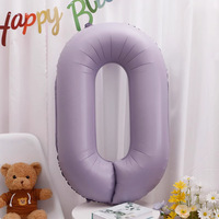 Ballon en aluminium Mylar de 40 pouces, couleur crème violette, en forme de chiffre, pour décoration d'anniversaire et célébration de maillots de repère