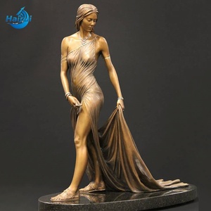 Escultura de Mujer Rubia de Bronce de Tamaño Real, Artesanía Metálica Personalizada para Decoración de Exteriores del Hogar, Estatua Femenina Desnuda Sentada - Product Image 3