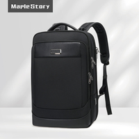 Ransel Laptop bisnis kulit asli tahan lama, Port pengisi daya USB tahan air cocok untuk Laptop 15.6 inci penutup ritsleting untuk perjalanan