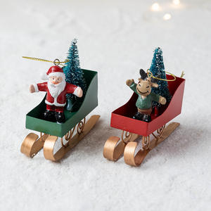 Adornos Colgantes Pequeños Personalizados de Hierro Ecológicos Hechos a Mano con Figuras de Papá Noel, Muñecos de Nieve y Renos - Product Image 3