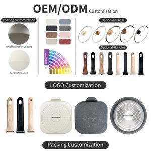 Sartén de inducción de aluminio antiadherente sin PFOS, sartén antiadherente de granito para Wok, cocina, pizza, pastel, sartén plana, sartén para saltear - Product Image 2