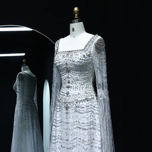 Janc ember LSZ591 Traditionelle Abendkleider mit quadratischem Kragen und weißem Abend - Product Image 5