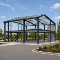 Bâtiment de bureaux préfabriqué à deux étages, structure en acier, design commercial moderne, économie d'énergie, panneaux solaires Q355B USA