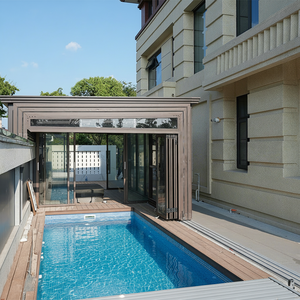 Conception populaire personnalisée enceinte de patio rétractable enceintes de véranda de toit <span class=keywords><strong>piscine</strong></span> de couverture de natation en polycarbonate - Product Image 3