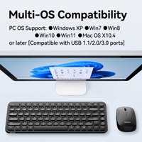 PHILIPS SPT6338BS 2.4G Clavier sans fil 84 touches 75% avec disposition personnalisée allemande, française, italienne, japonaise, coréenne, turque et souris – Pack clavier-souris