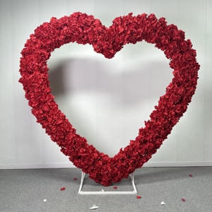 Arco de Flores en Forma de Corazón de Alta Calidad T-HFA096, Arco de Flores Artificiales para Boda, Arco de Rosas de Seda con Flores para Decoración de Bodas - Product Image 4