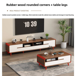 Modern Nordic Style Solid Wood Multifunctional TV Stand <b>Storage</b> Drawers Living Room Coffee <b>Table</b> Media <b>Console</b> Home Furniture - Product Image 6