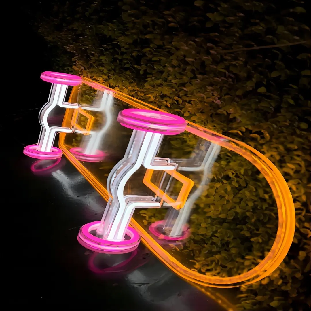 Skateboard Led Neon Borden Voor Decoratie Kunst Decor Verlichting