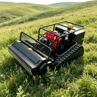 Tondeuse à gazon tout-terrain robuste à chenilles avec télécommande sans fil et lame en Y pour pentes et jardins