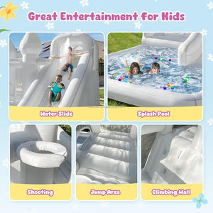 Mới Trong <span class=keywords><strong>2025</strong></span> Oxford Trẻ Em Ngoài Trời <span class=keywords><strong>Inflatable</strong></span> Lâu Đài Bouncy <span class=keywords><strong>Bouncer</strong></span> Và Bóng Pit Nảy PVC Trắng Nhà Bị Trả Lại Với Slide - Product Image 5