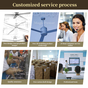 Quạt trần đèn chùm trang trí đơn giản <span class=keywords><strong>4</strong></span> cánh tích hợp đèn LED sạc không dây điều khiển từ xa - Product Image 4