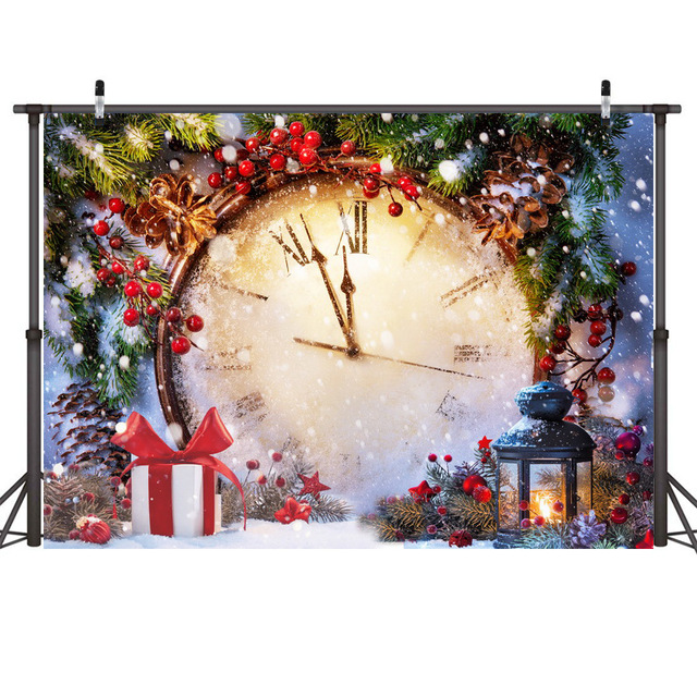 Photo Curtain Studio Booth Props Xmas Tree Fireplace Decoration New Year Christmas Photography Background