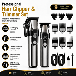 Kit de coupe de cheveux <span class=keywords><strong>2</strong></span> en 1 SK4-1018-4 pour hommes avec tondeuse de précision, autonomie de 220 minutes, fonctionnement silencieux, lames lavables - Product Image 2