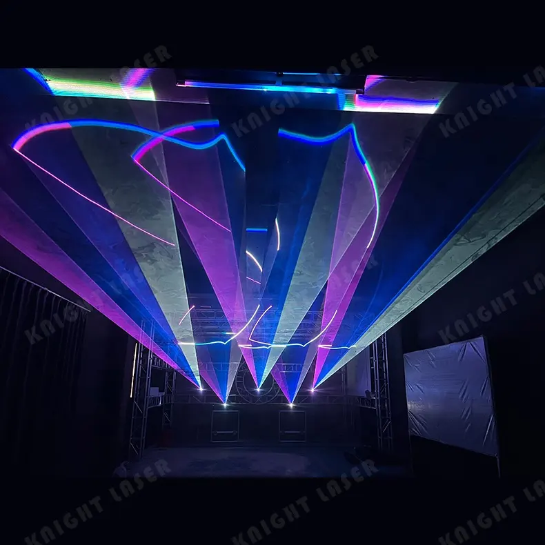 Festivaller için lazer 5Watt tam renkli Dj sahne ışık animasyonu