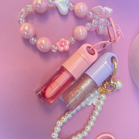 Huile à lèvres de maquillage en gros 4ML, logo personnalisé, huile à lèvres vegan aromatisée aux fruits avec porte-clés, sans logo