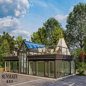 Özelleştirilmiş kış bahçe evi açık veranda alüminyum çatı cam sunroomlar aksesuarları satılık