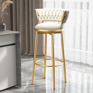 WDY Nuevas Sillas de Barra Altas con Respaldo Bajo, Giratorias, de Terciopelo Dorado, para <span class=keywords><strong>Isla</strong></span> de Cocina - Product Image 3