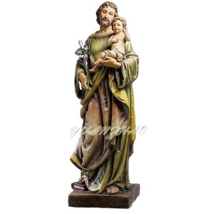 Resina artesanía escultura religiosa San José escultura fibra de vidrio mármol San José estatua - Product Image 2