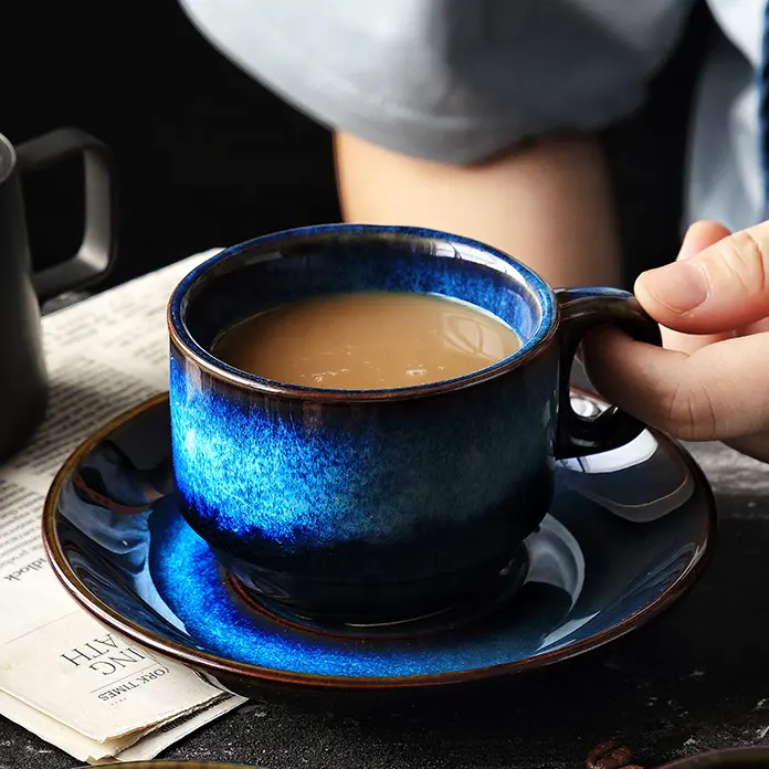 Sıcak satış 2021 kahve porselen fincan ve çay tabağı yaratıcı Drinkware kahve ve çay seti