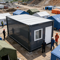 Maison conteneur mobile de luxe pliable robuste à trois chambres de 10 pieds en acier, entièrement meublée pour l'Afrique du Sud, écoles et supermarchés