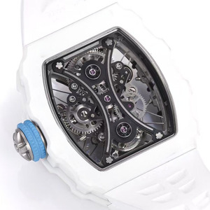 Reloj tourbillon para hombre de alta gama, con caja de fibra de carbono blanca de estilo elegante, correa de caucho y cristal de zafiro. - Product Image 3