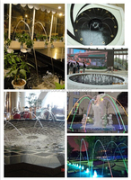 Fontaine sautante, fontaine à jets d'eau dansants, jet d'eau laminaire programmable pour affichage commercial en centre commercial ou place publique