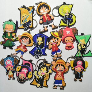 27 Designs Nami Porte-clés Personnage de Dessin Animé <span class=keywords><strong>Luffy</strong></span> Porte-clés Zoro PVC Caoutchouc Anime Porte-clés - Product Image 1