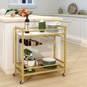 <span class=keywords><strong>Chariot</strong></span> <span class=keywords><strong>de</strong></span> bar à domicile <span class=keywords><strong>Chariot</strong></span> <span class=keywords><strong>de</strong></span> service à 2 niveaux <span class=keywords><strong>Chariot</strong></span> à boissons avec 9 porte-bouteilles <span class=keywords><strong>de</strong></span> vin pourKitchenDiningLivingRoomOutdoor-Personnalisation <span class=keywords><strong>Amazon</strong></span> - Product Image 4