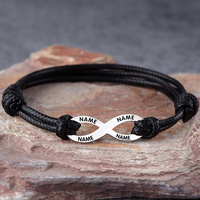 Bracelet personnalisé avec gravure de nom et de date, bijoux pour homme et femme, cadeau personnalisé, bracelet en acier inoxydable avec charme infini, bracelet de couple