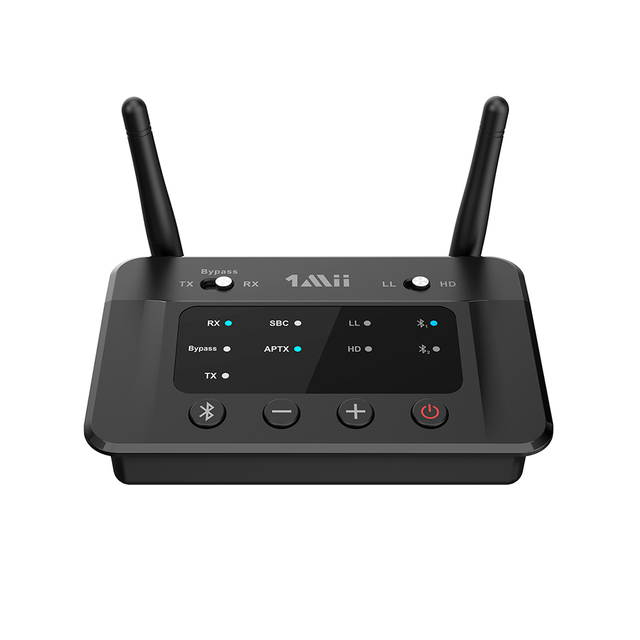 1Mii B03 Bluetooth 5.2 Audio Receiver Transmitter with Bypass Mode Low Latency Bluetooth Adapter Transmitter and Receiver for TV