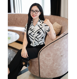 TA1526 Women <b>office</b> fashion bassic <b>shirt</b> standard form good shape retention short sleeve youthful high fashion - Product Image 1