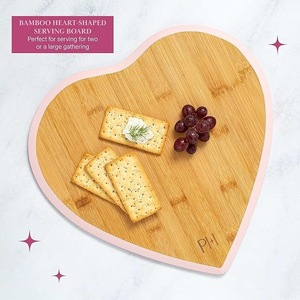 Heart-Shaped Wooden Cheese <b>Board</b> With Serving <b>Tools</b> For Snacks And Fruit Valentine's Day Mother's Day Gift - Product Image 2
