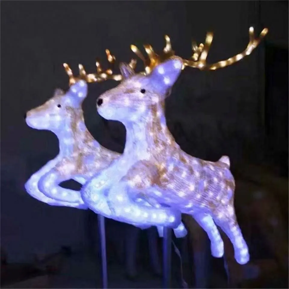 La decorazione della stringa all'aperto Leds impermeabile Holiday Garland Fairy Christmas Deer Theme Lights