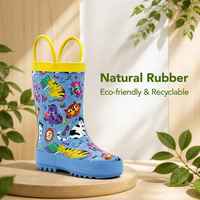 Bottes de pluie en caoutchouc pour enfants à impression personnalisée, portables, faciles à enfiler, chaussures de pluie pour enfants, motif animalier tendance, OEM ODM