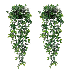 Plantes suspendues artificielles, plantes <span class=keywords><strong>en</strong></span> plastique, plantes <span class=keywords><strong>en</strong></span> <span class=keywords><strong>pot</strong></span>, verdure artificielle, fausse vigne d'<span class=keywords><strong>eucalyptus</strong></span> dans un <span class=keywords><strong>pot</strong></span> noir <span class=keywords><strong>pour</strong></span> la décoration de la maison, du jardin et du bureau - Product Image 1