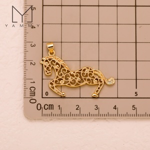 <span class=keywords><strong>Yammy</strong></span> YFH019 NUEVO Colgante de Caballo de Cobre Chapado en Oro de 18K, Accesorios DIY para Collares, Dijes de Animales Populares, Venta al por Mayor - Product Image 6