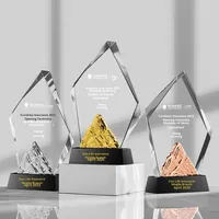 Trofeo de Cristal Creativo y Deslumbrante, Hecho a Medida, Grabado con Láser, Impreso con UV, Premio para Reunión Anual de Empresa China, Diseño de Pico de Montaña