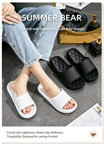 Lindas Sandalias de EVA de Color Sólido para Bebé, Punta Abierta, Antideslizantes, Transpirables, Ligeras, Pantuflas para el Hogar, Uso Casual de Verano, Blanco y Negro - Product Image 4