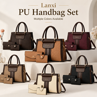 Set Dompet 3-in-1 Desainer, Tas Selempang Bahan Nylon dengan Ritsleting, Tas Messenger Wanita Mewah Bahan PU, Tas Tangan Kulit