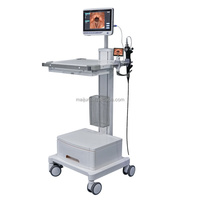 Carrito de Endoscopia Médica de Aleación de Aluminio de Alta Resistencia con Ruedas Silenciosas, Estación de Trabajo Ajustable, Blanco/Azul/Gris, Altura de Mesa de 1200 mm