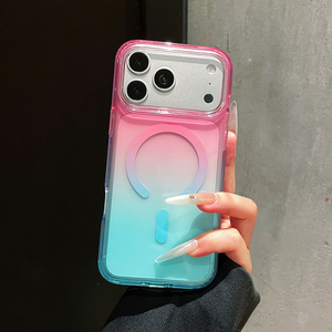 Coque de téléphone magnétique transparente à dégradé coloré <span class=keywords><strong>pour</strong></span> iPhone 18 Pro Max 17 16 15 14, design <span class=keywords><strong>fantaisie</strong></span>, compatible avec la charge sans fil - Product Image 6