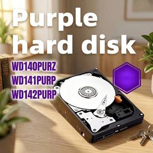 ฮาร์ดไดรฟ์ภายในขนาด 14TB รุ่น WD140PURZ WD141PURP WD142PURP ขนาด 3.5 นิ้ว SATA HDD สำหรับจัดเก็บข้อมูลกล้องวงจรปิด NVR - Product Image 1