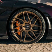 Velg Kawat Multi-Spoke Emas 16 Inci 5x130mm dari Aluminium Alloy Tempa Cekung Kustom, Baru, Universal